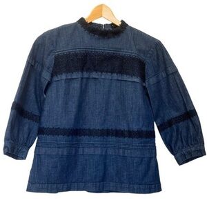 Banana Republic Women's Lace Denim Blouse